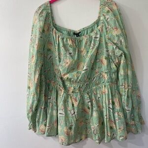 Torrid Floral Peplum Top Size 1